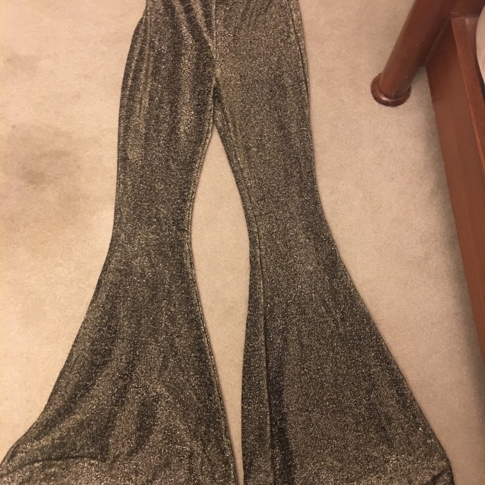 Nasty Gal glitter flare pants